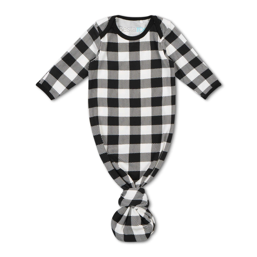 Bestaroo - Bamboo - Black and White Plaid Gown