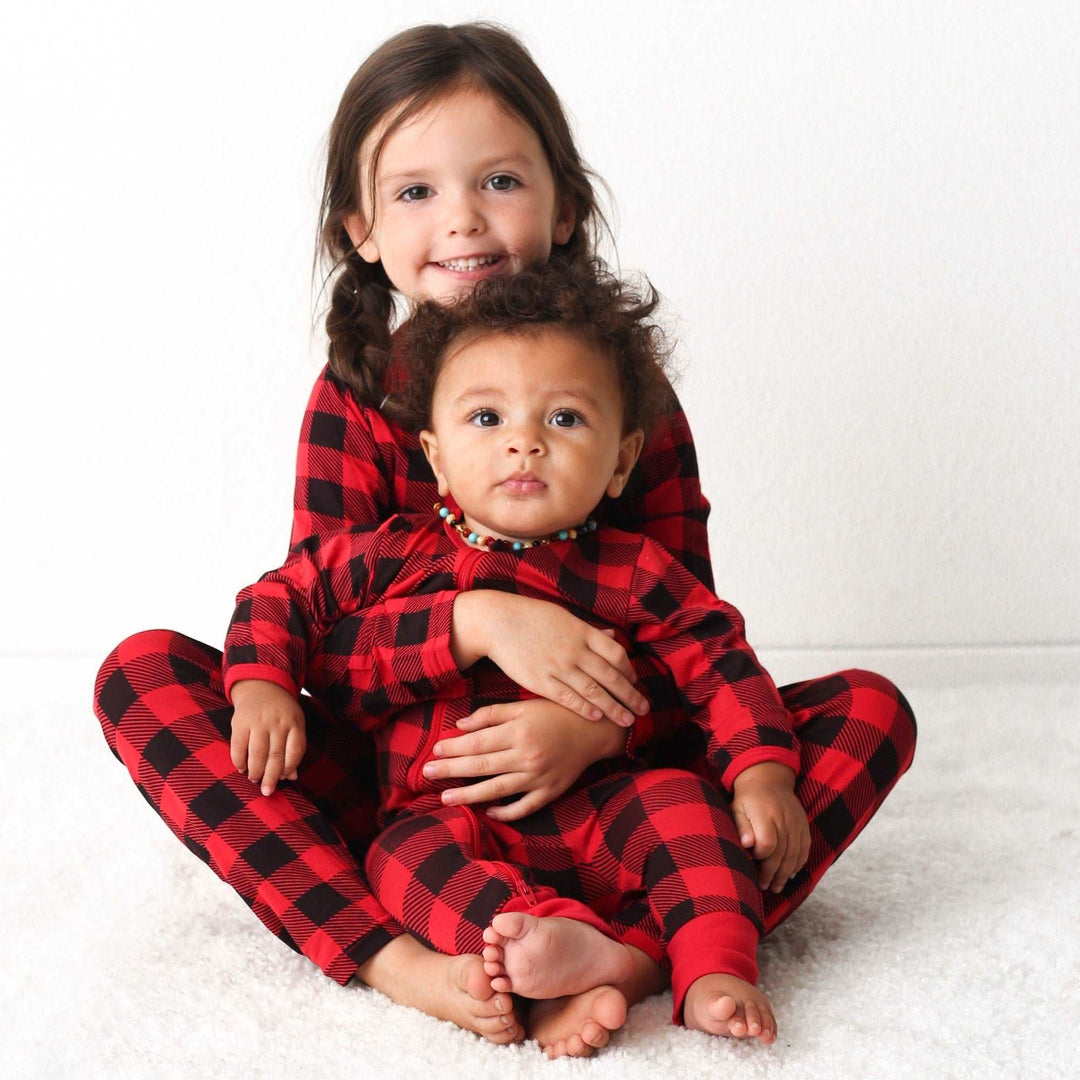 Bestaroo - Bamboo - Black &amp; Red Plaid Romper