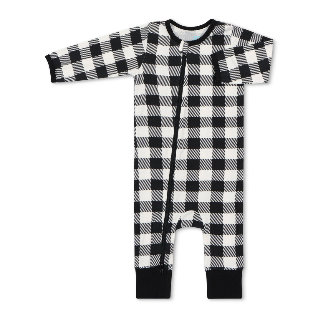 Bestaroo - Bamboo - Black &amp; White Plaid Romper