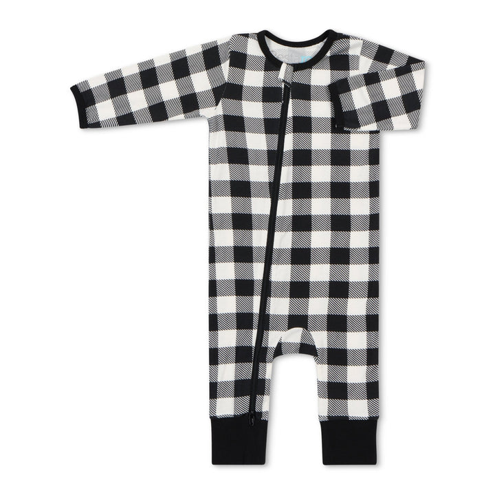 Bestaroo - Bamboo - Black &amp; White Plaid Romper