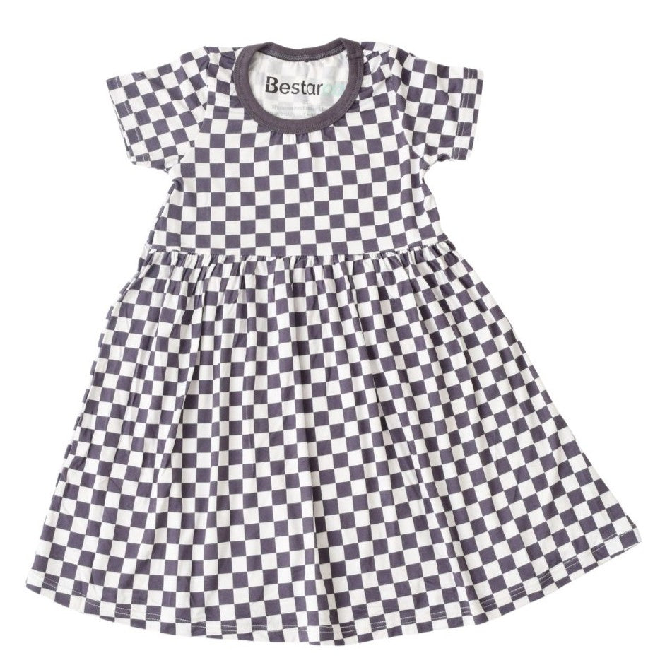 Charcoal Checks Dress