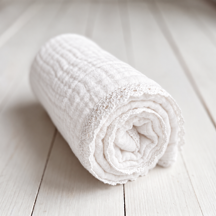 Muslin Blanket in Ivory