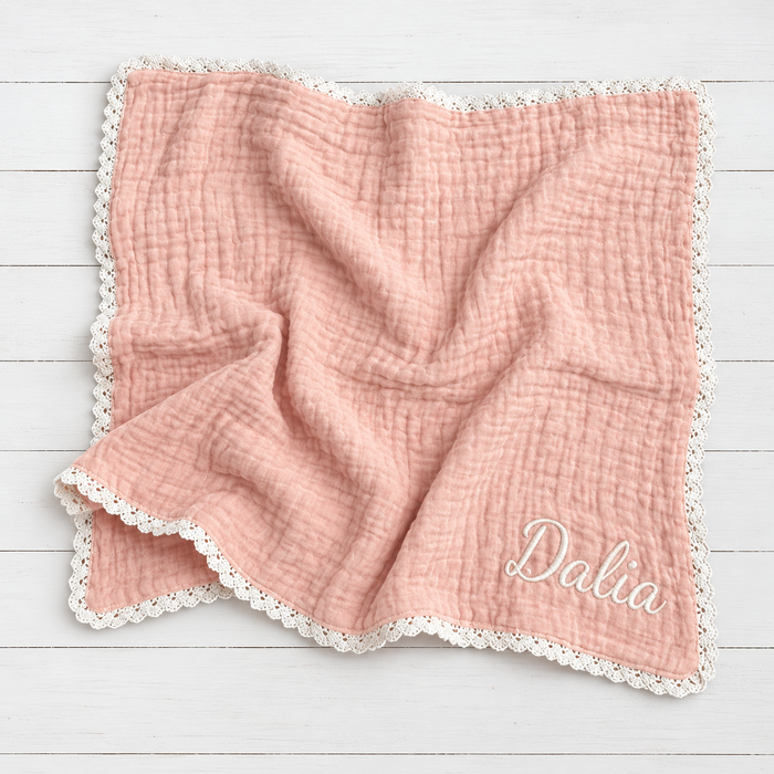 Organic Muslin Blanket in Blush