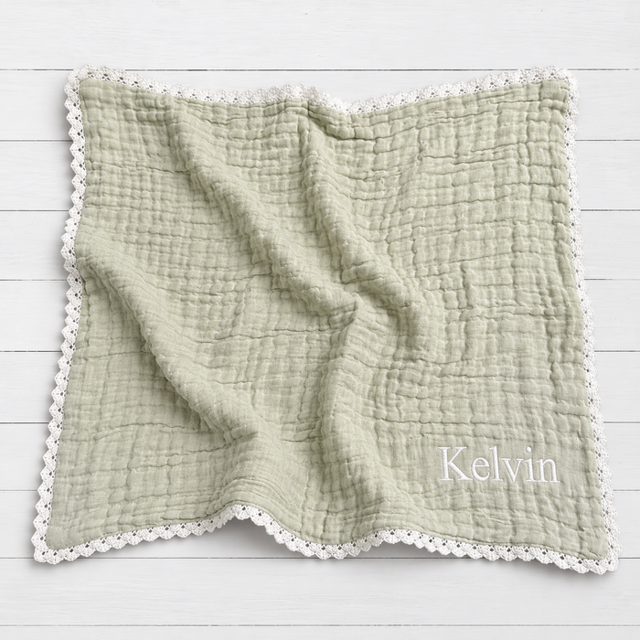 Organic Muslin Blanket in Sage