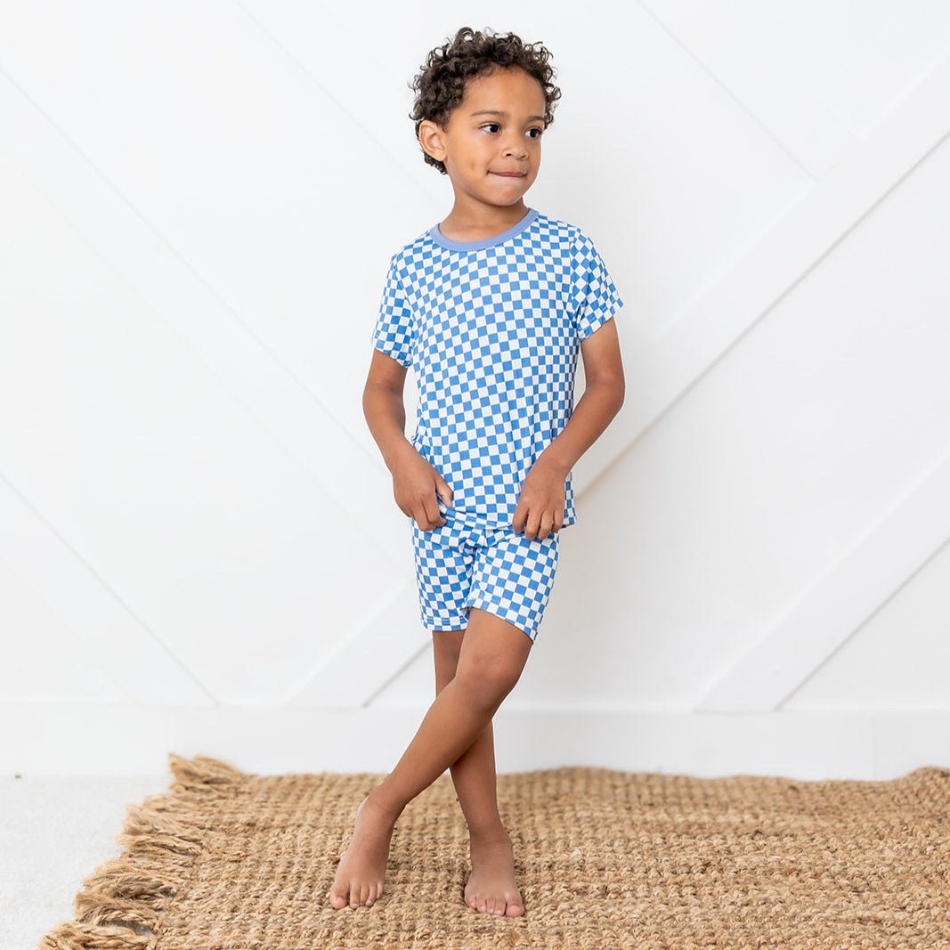 Bestaroo - Blue Checks Shorts PJ Set