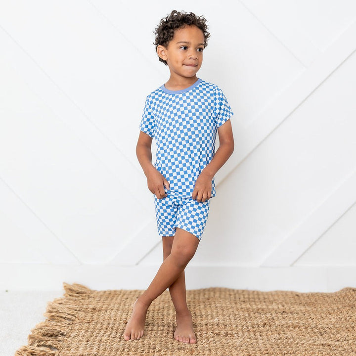 Bestaroo - Blue Checks Shorts PJ Set