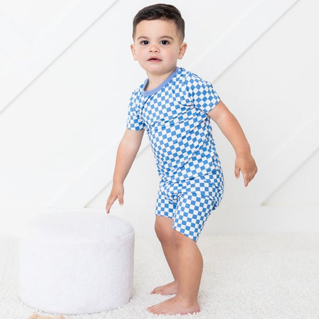 Bestaroo - Blue Checks Shorts PJ Set