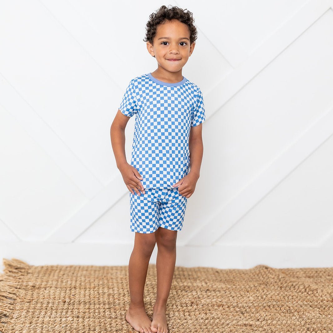 Bestaroo - Blue Checks Shorts PJ Set