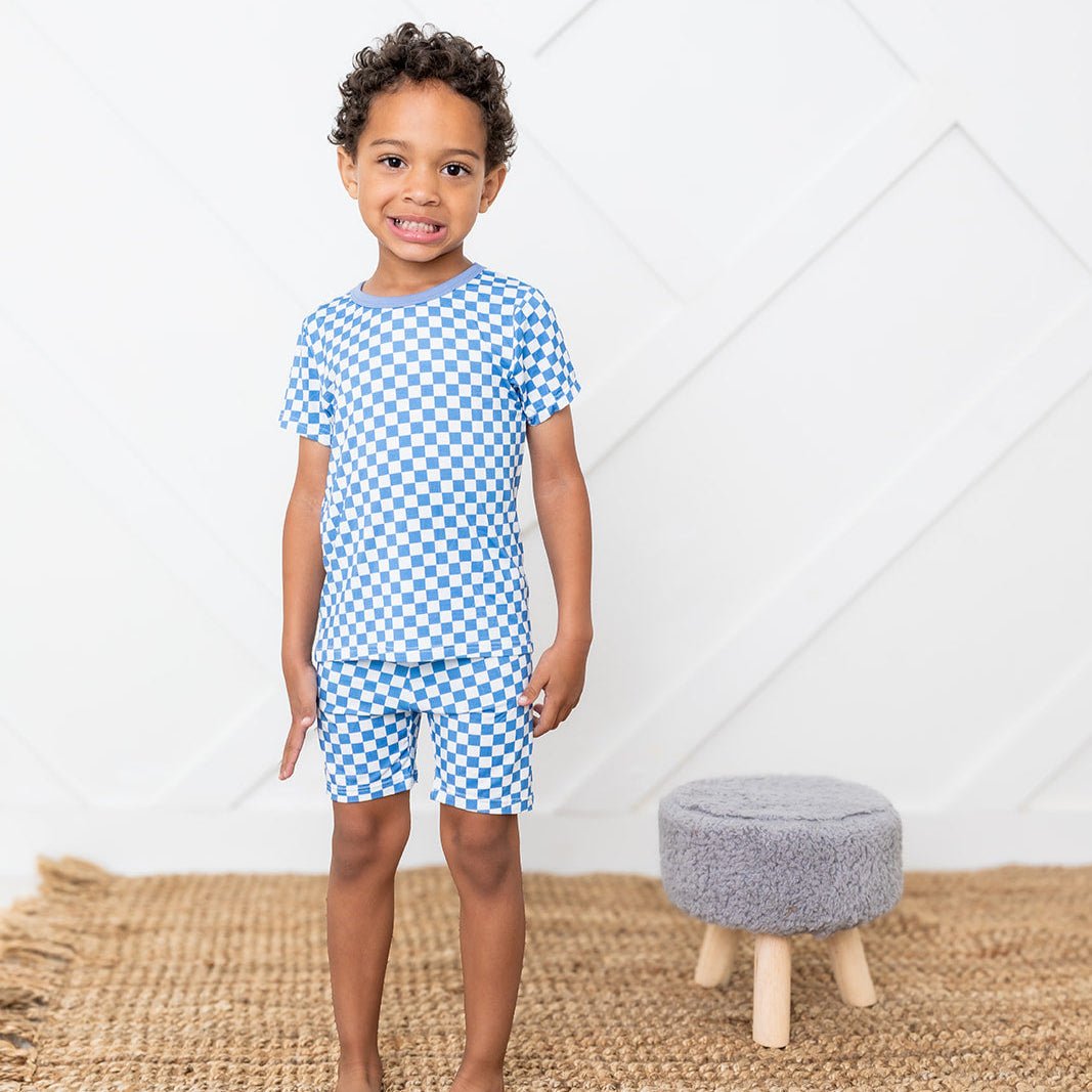 Bestaroo - Blue Checks Shorts PJ Set