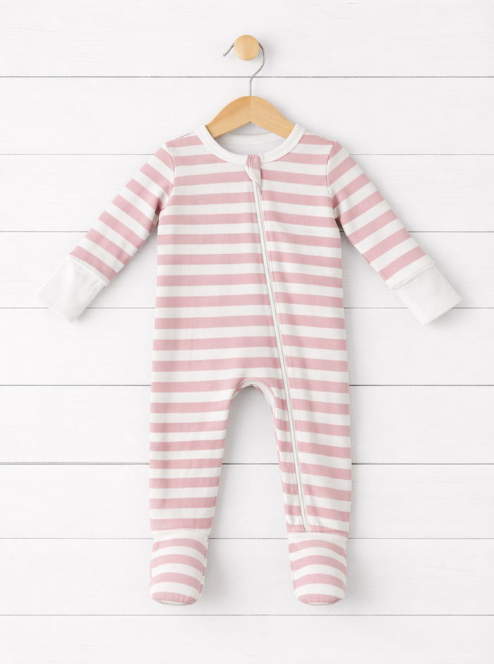 Bestaroo - Bamboo - Blush Stripes Footie