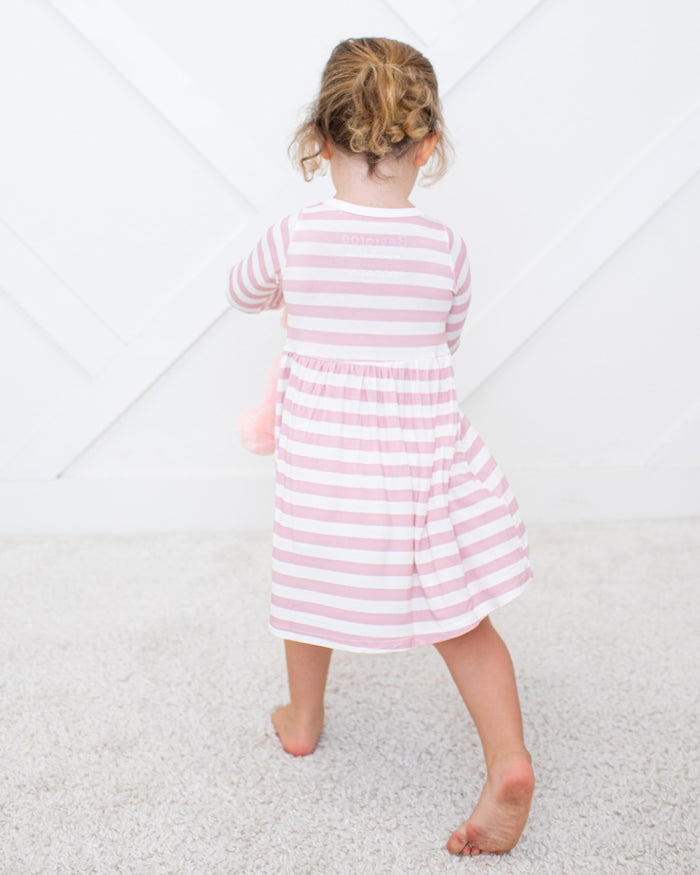 Bestaroo - Bamboo - Blush Stripes L/S Dress