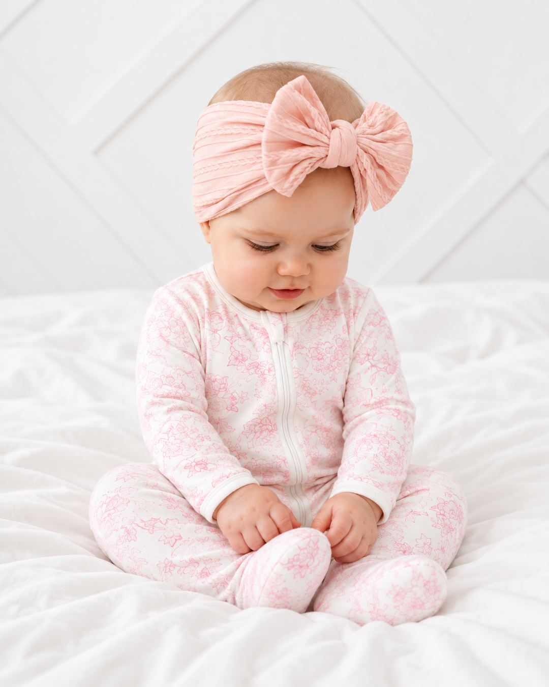 Large Soft Cable Knit Bow