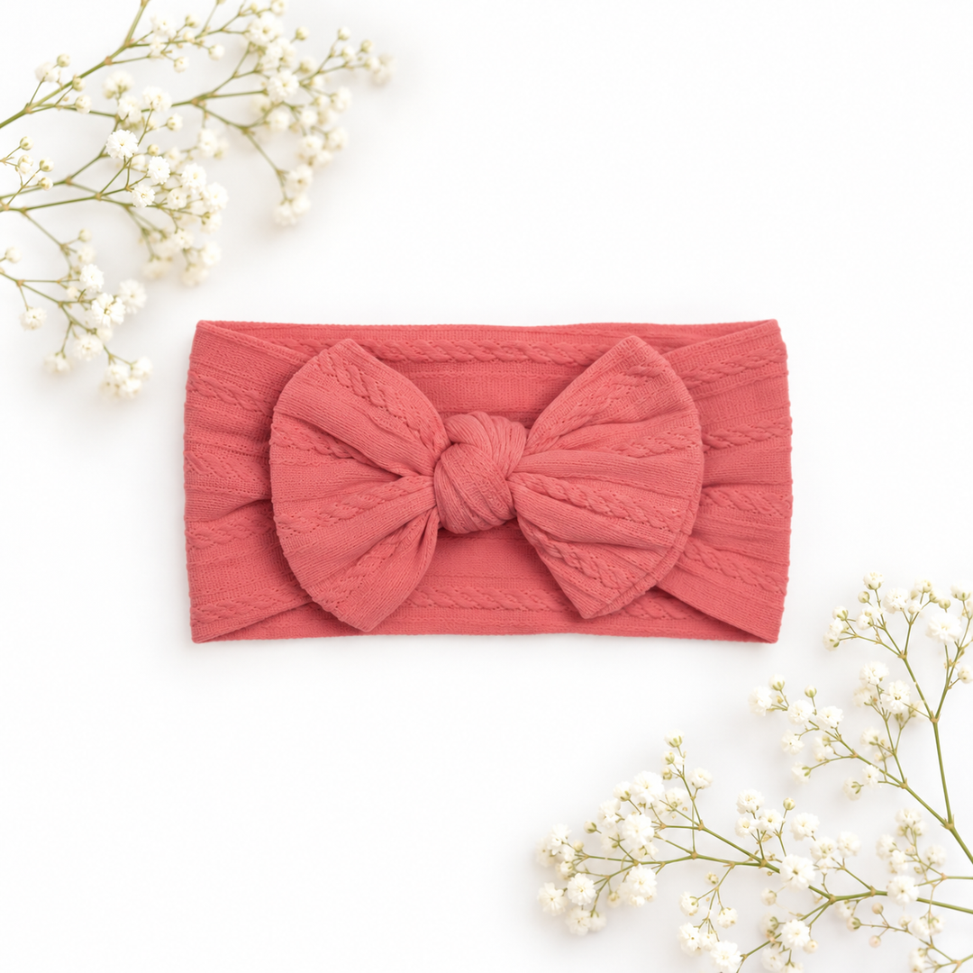 Large Soft Cable Knit Bow