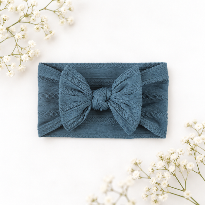 Large Soft Cable Knit Bow