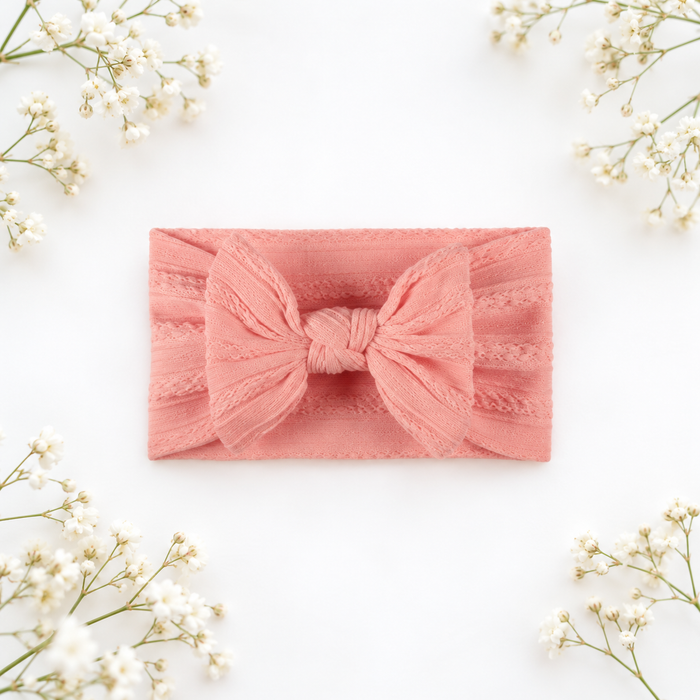 Large Soft Cable Knit Bow