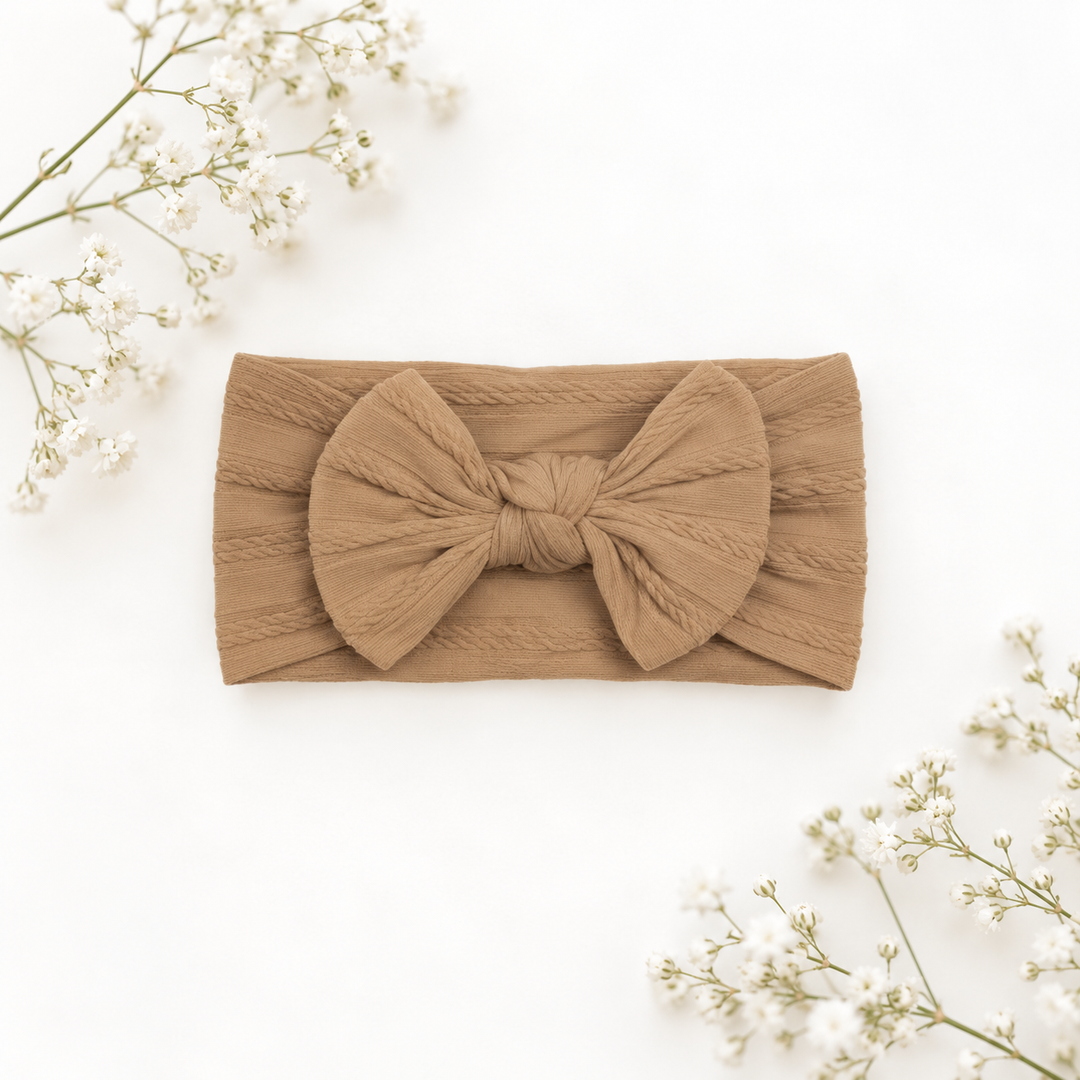 Large Soft Cable Knit Bow