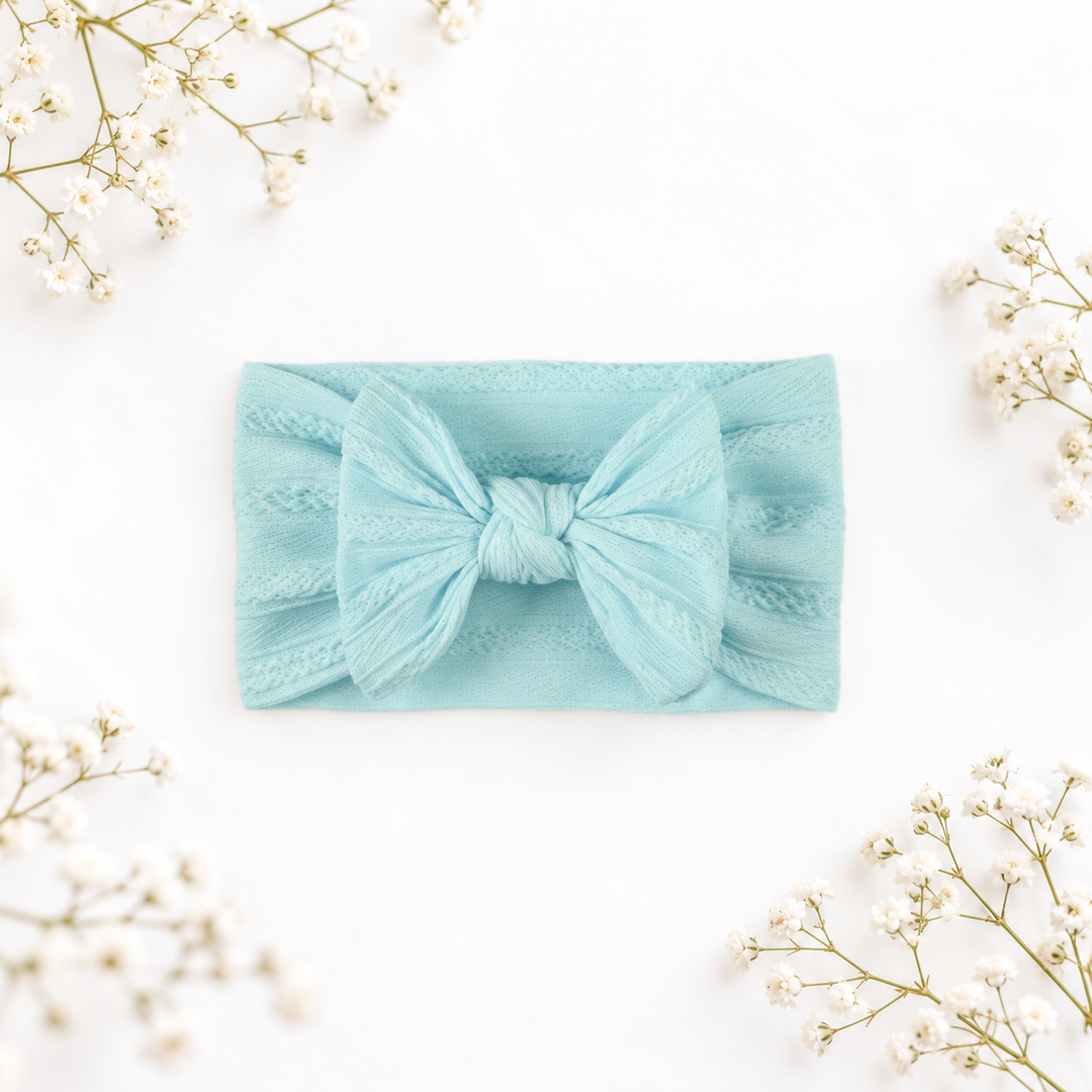 Large Soft Cable Knit Bow