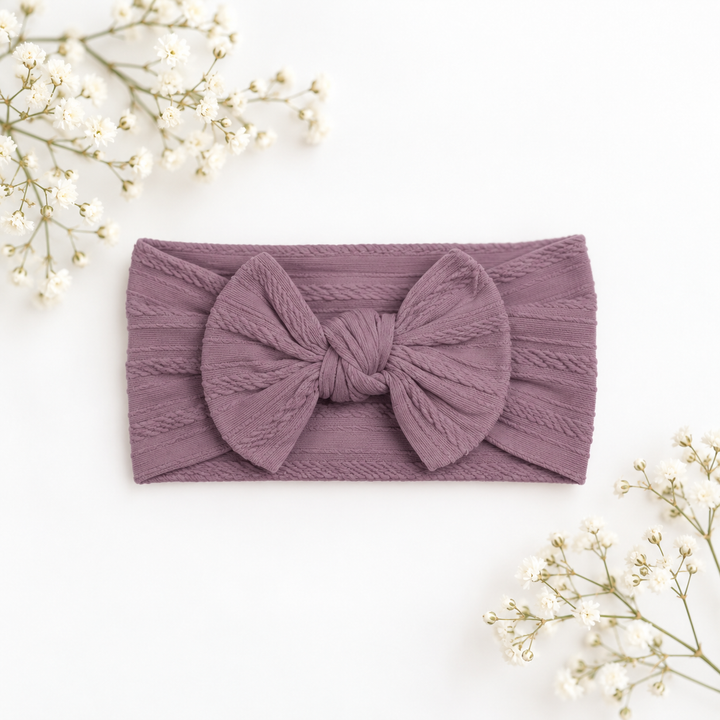 Large Soft Cable Knit Bow