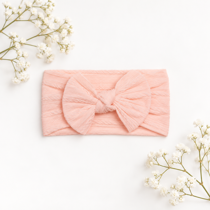 Large Soft Cable Knit Bow