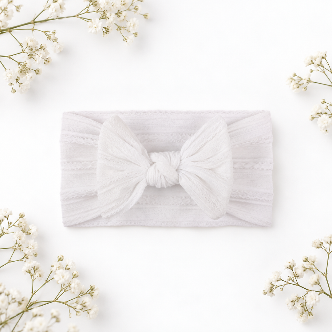 Large Soft Cable Knit Bow