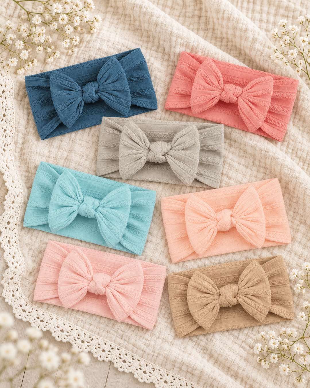 Large Soft Cable Knit Bow