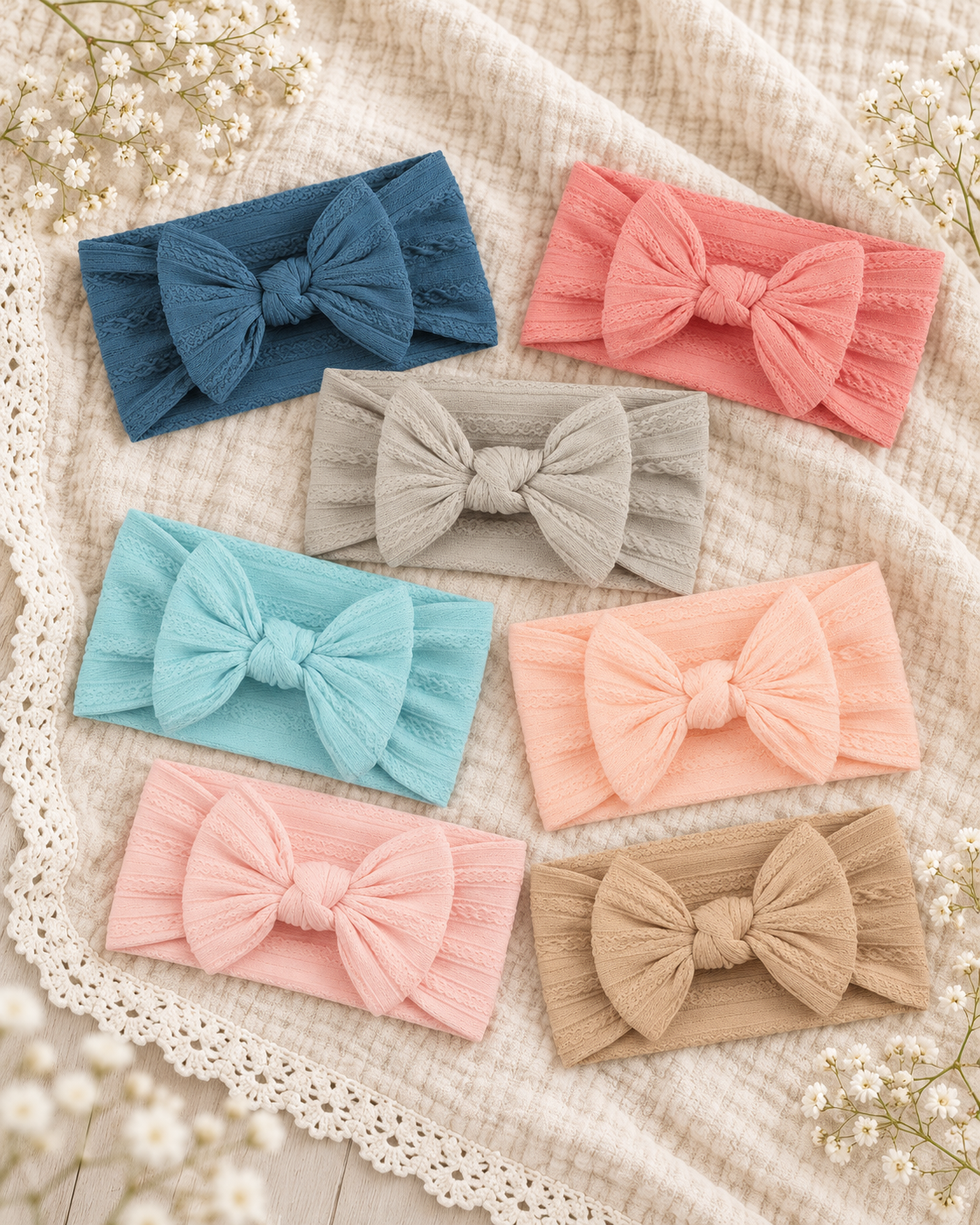 Large Soft Cable Knit Bow
