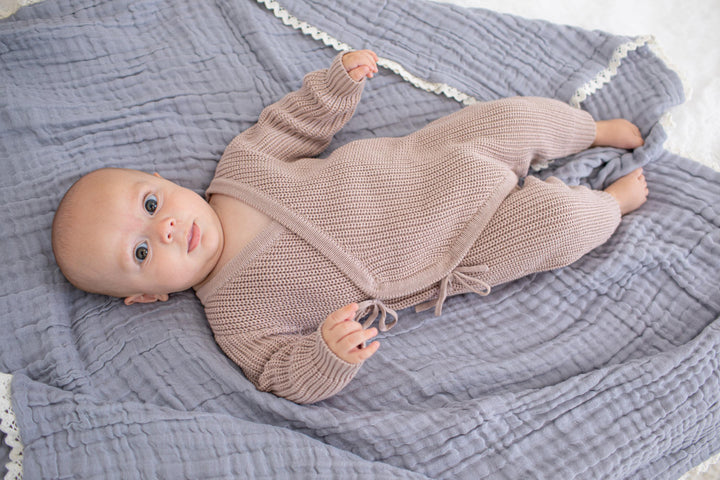 Chunky Knit Romper in Stone