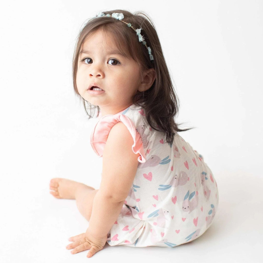 Bestaroo - Bamboo - Bunny Love Flutter Romper
