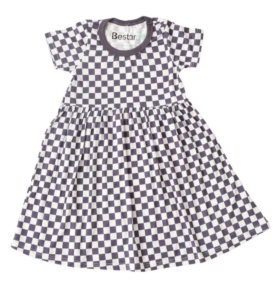 Bestaroo - Bamboo - Charcoal Checks Dress