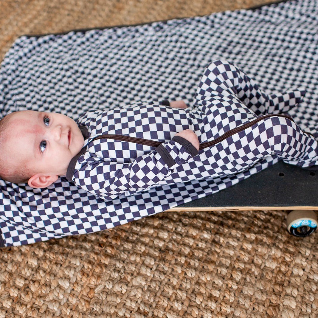 Bestaroo - Bamboo - Charcoal Checks Footie