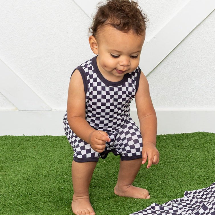 Bestaroo - Charcoal Checks Shortall