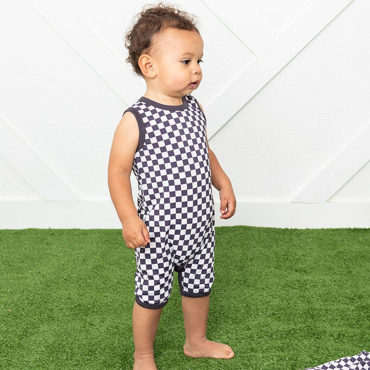 Bestaroo - Charcoal Checks Shortall