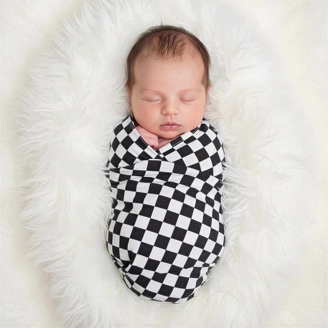 Bestaroo - Bamboo - Charcoal Checks Swaddle