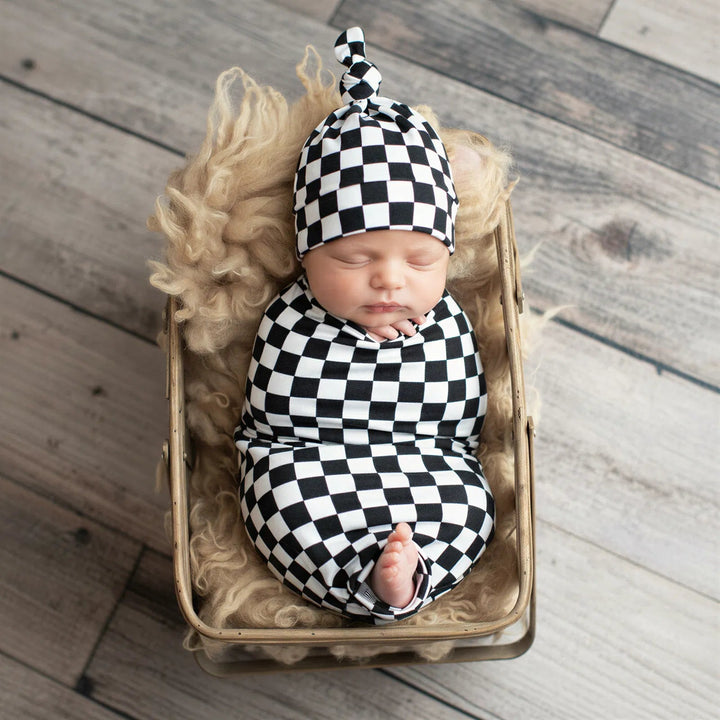 Bestaroo - Bamboo - Charcoal Checks Swaddle