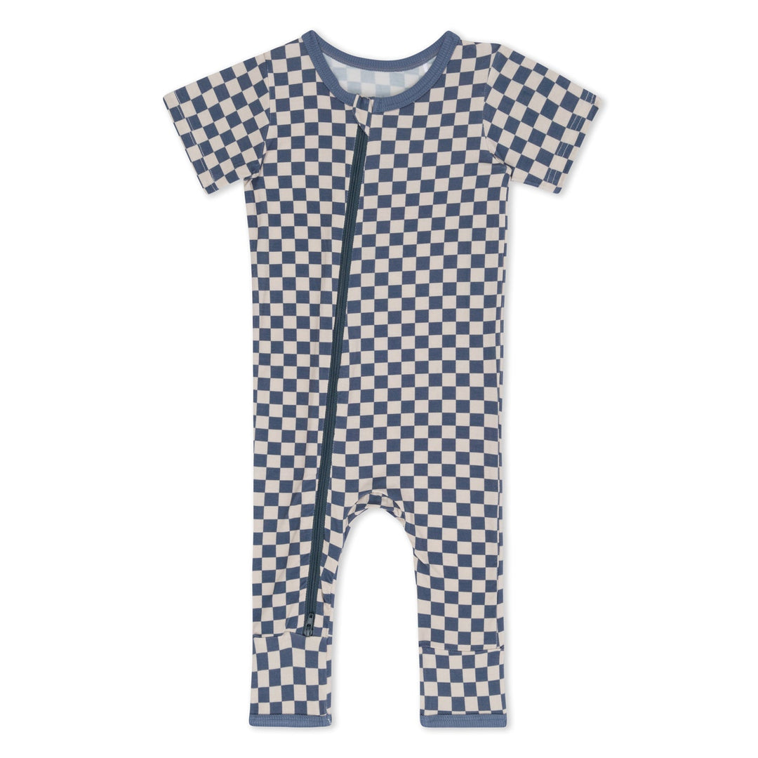 Bestaroo - Bamboo - Checkers in Blue Romper