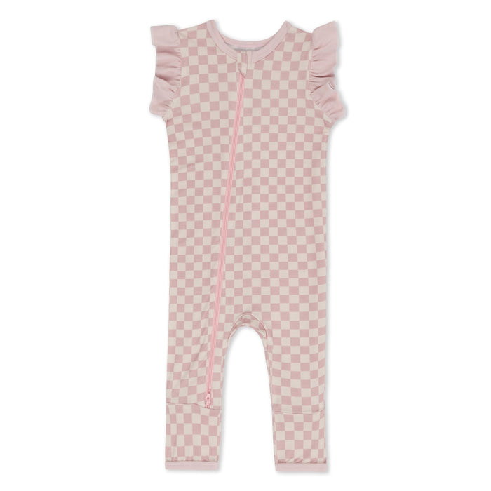 Bestaroo - Bamboo - Checkers in Pink Romper