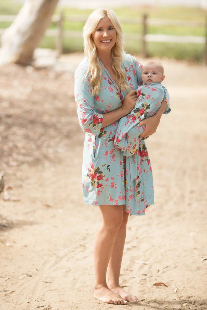 Bestaroo - Bamboo - Cherry Blossom Teal Robe