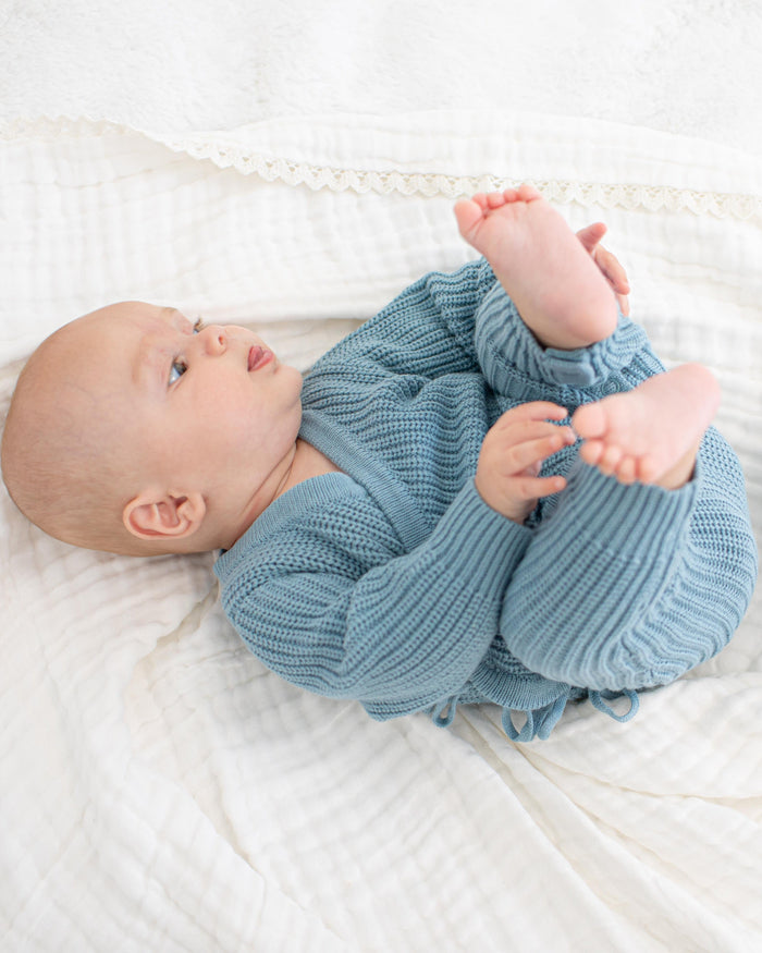 Bestaroo - Bamboo - Chunky Knit Romper in Slate