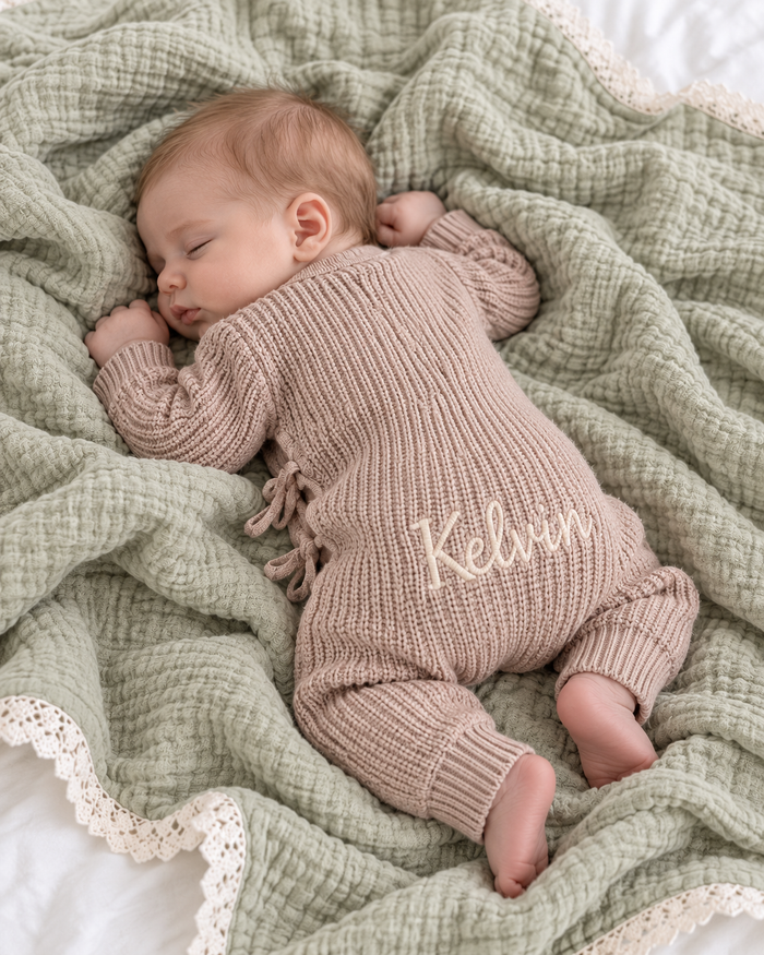 Bestaroo - Bamboo - Chunky Knit Romper in Stone