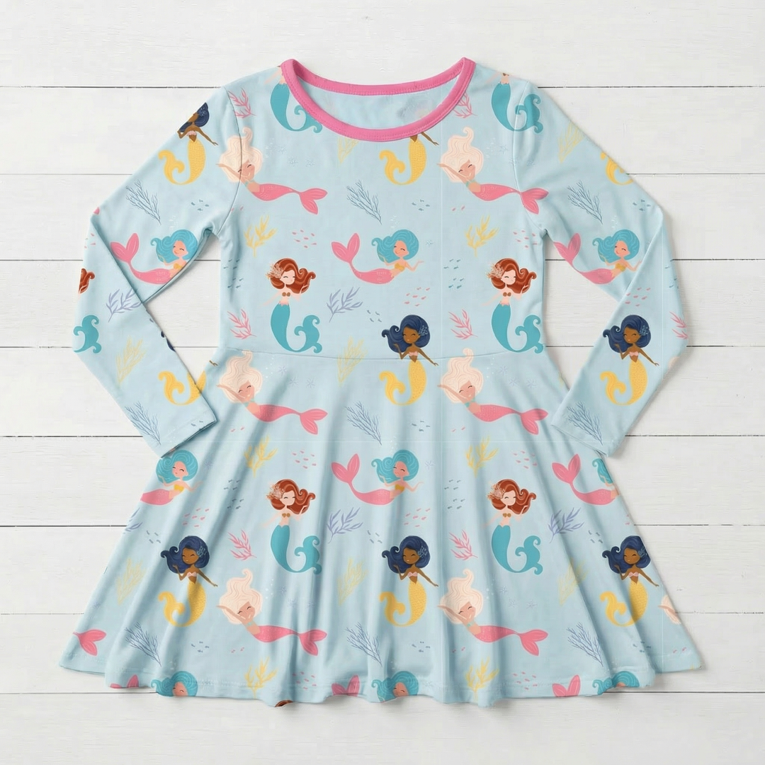 Bestaroo - Bamboo - Coral Cuties L/S Dress