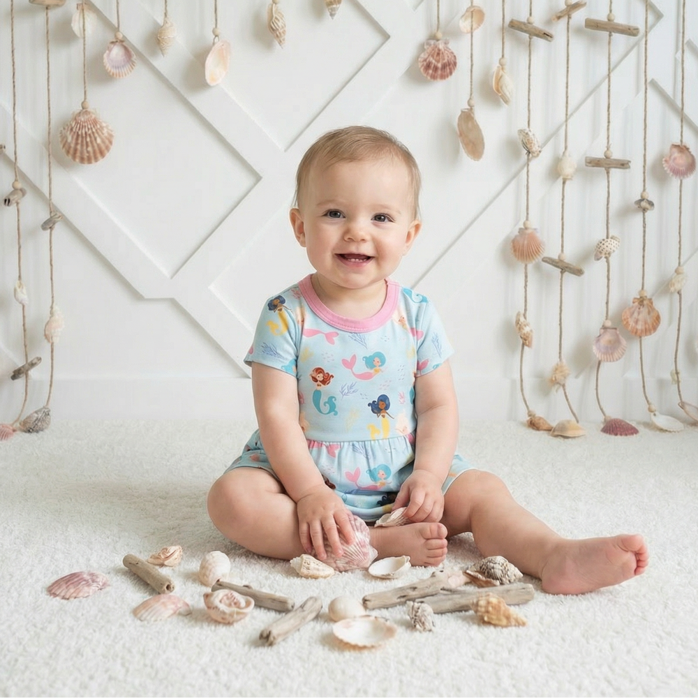 Bestaroo - Bamboo - Coral Cuties S/S Bodysuit Dres