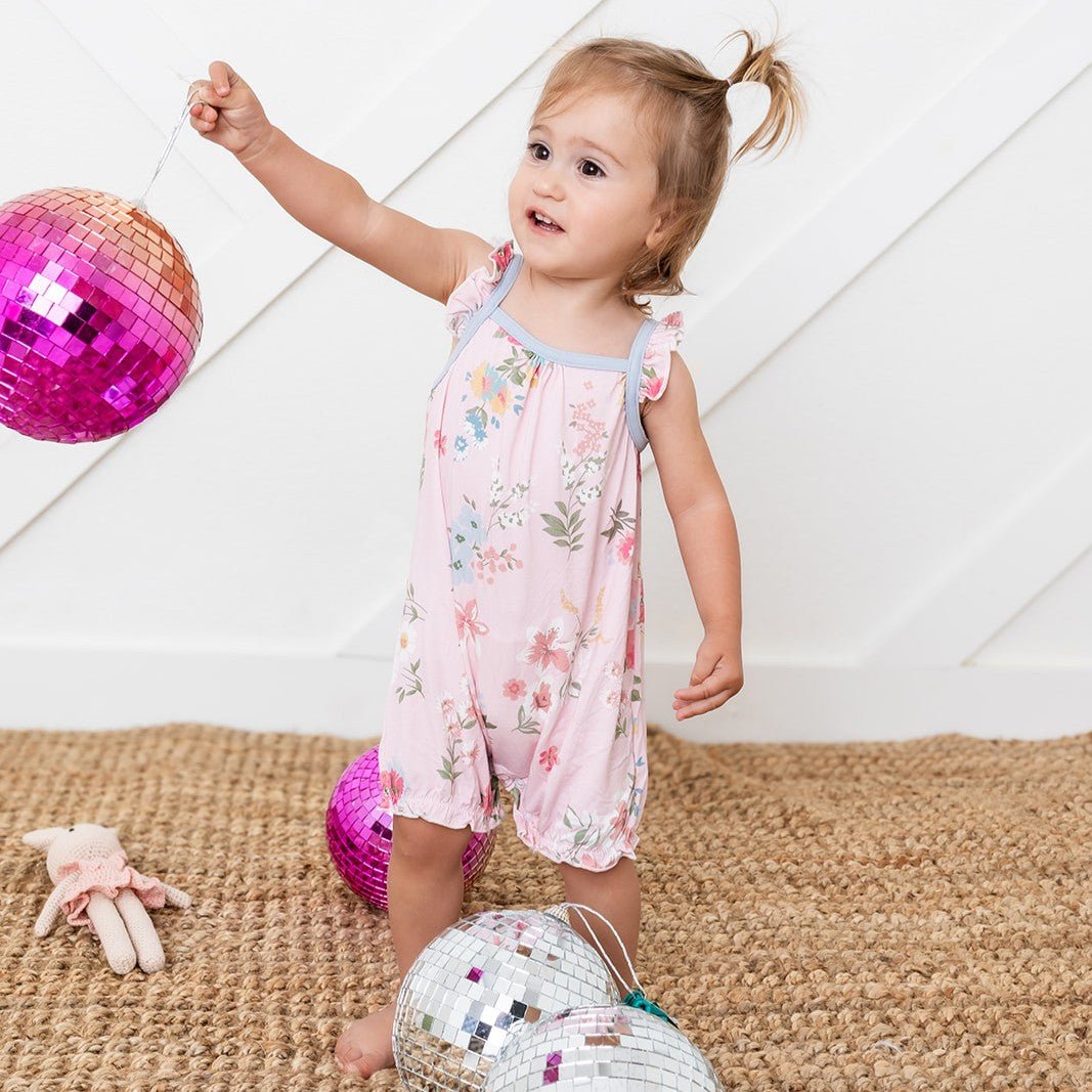 Bestaroo - Super - Soft - Bamboo - Ditzy Floral Bubble Romper