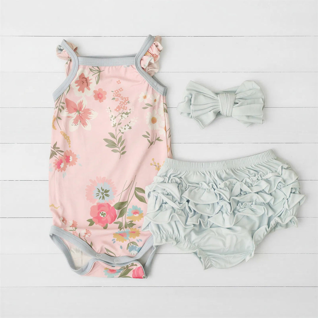 Bestaroo - Bamboo - Ditzy Floral Ruffle Bloomer Set