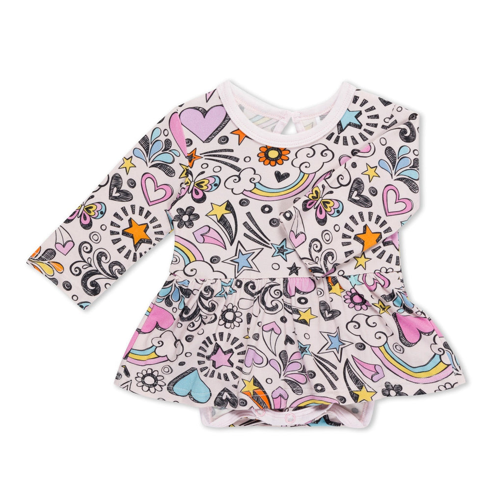 Bestaroo - Bamboo - Doodle Days Bodysuit Dress
