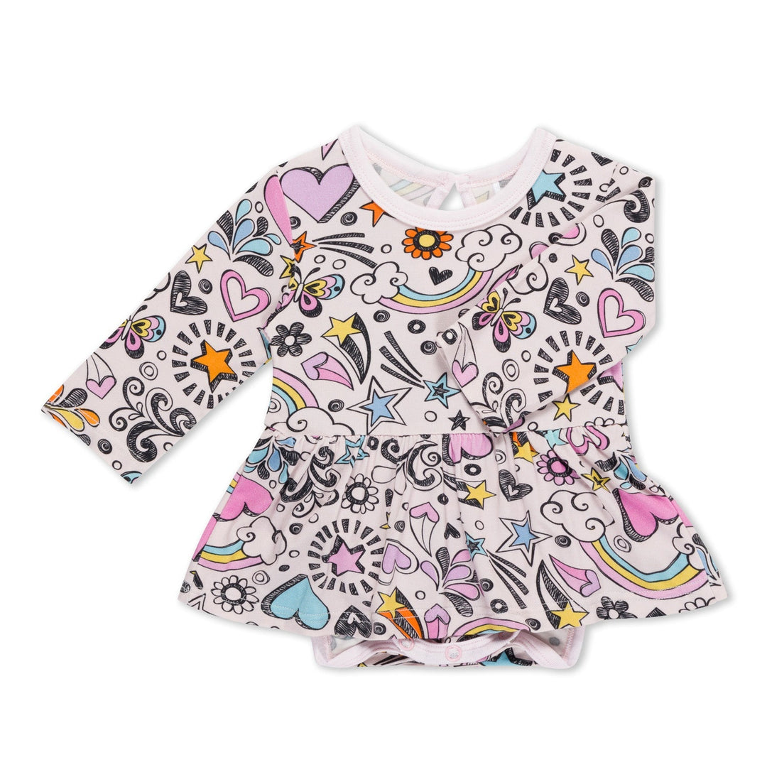 Bestaroo - Bamboo - Doodle Days Bodysuit Dress
