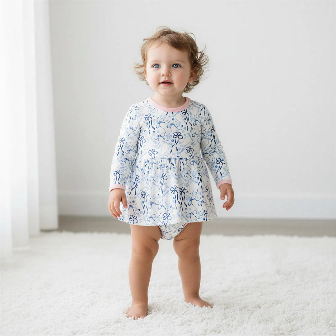 Bestaroo - Bamboo - Dreidel Bows Bodysuit Dress