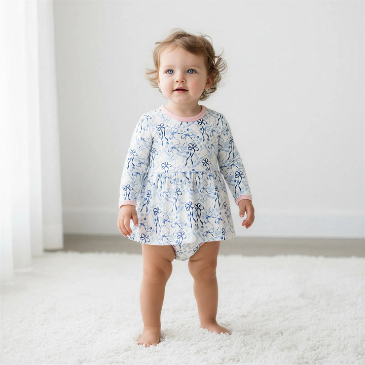 Bestaroo - Bamboo - Dreidel Bows Bodysuit Dress
