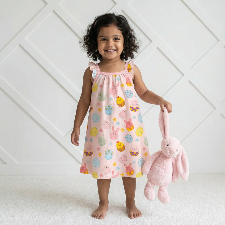 Easter Parade Flutter Sleeve Dress