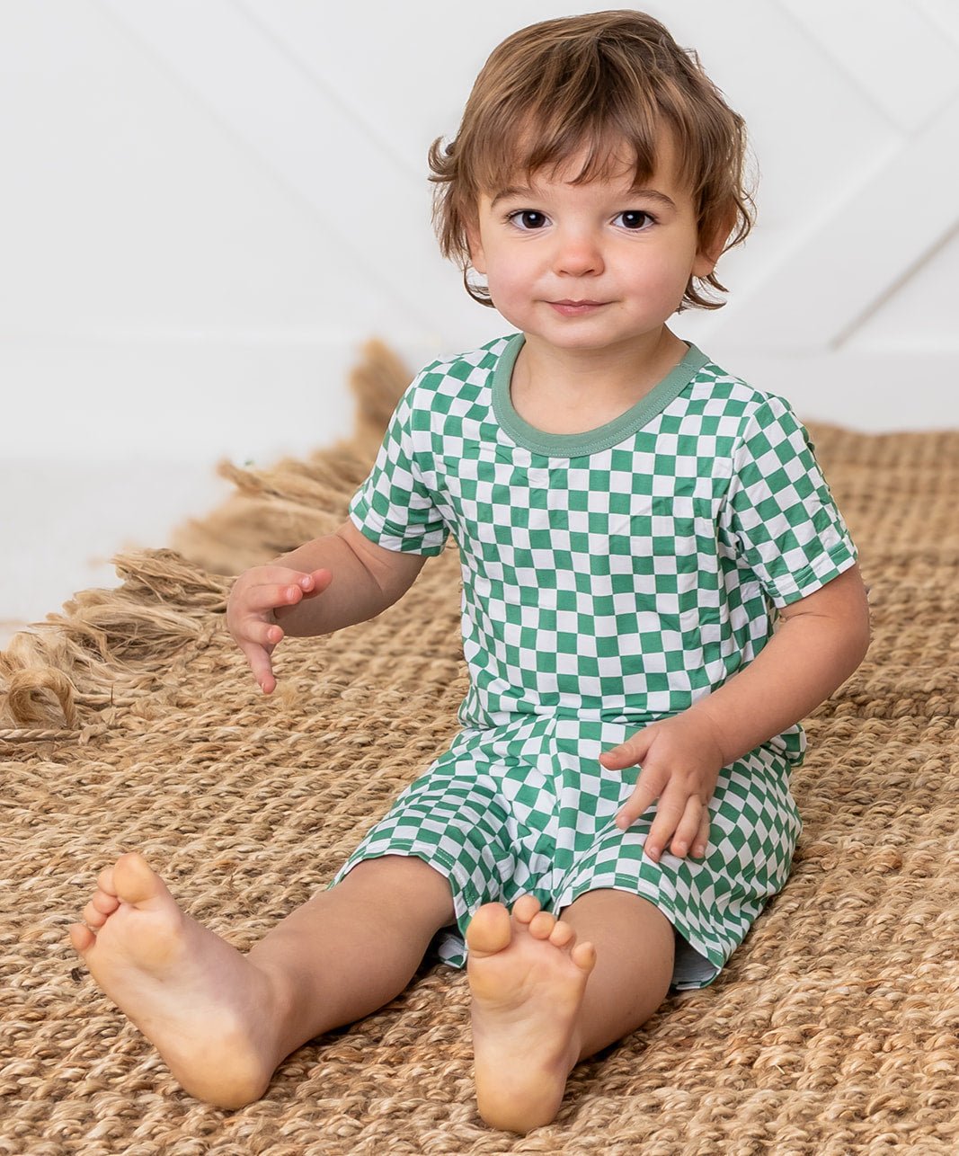 Bestaroo - Emerald Checks Shorts PJ Set