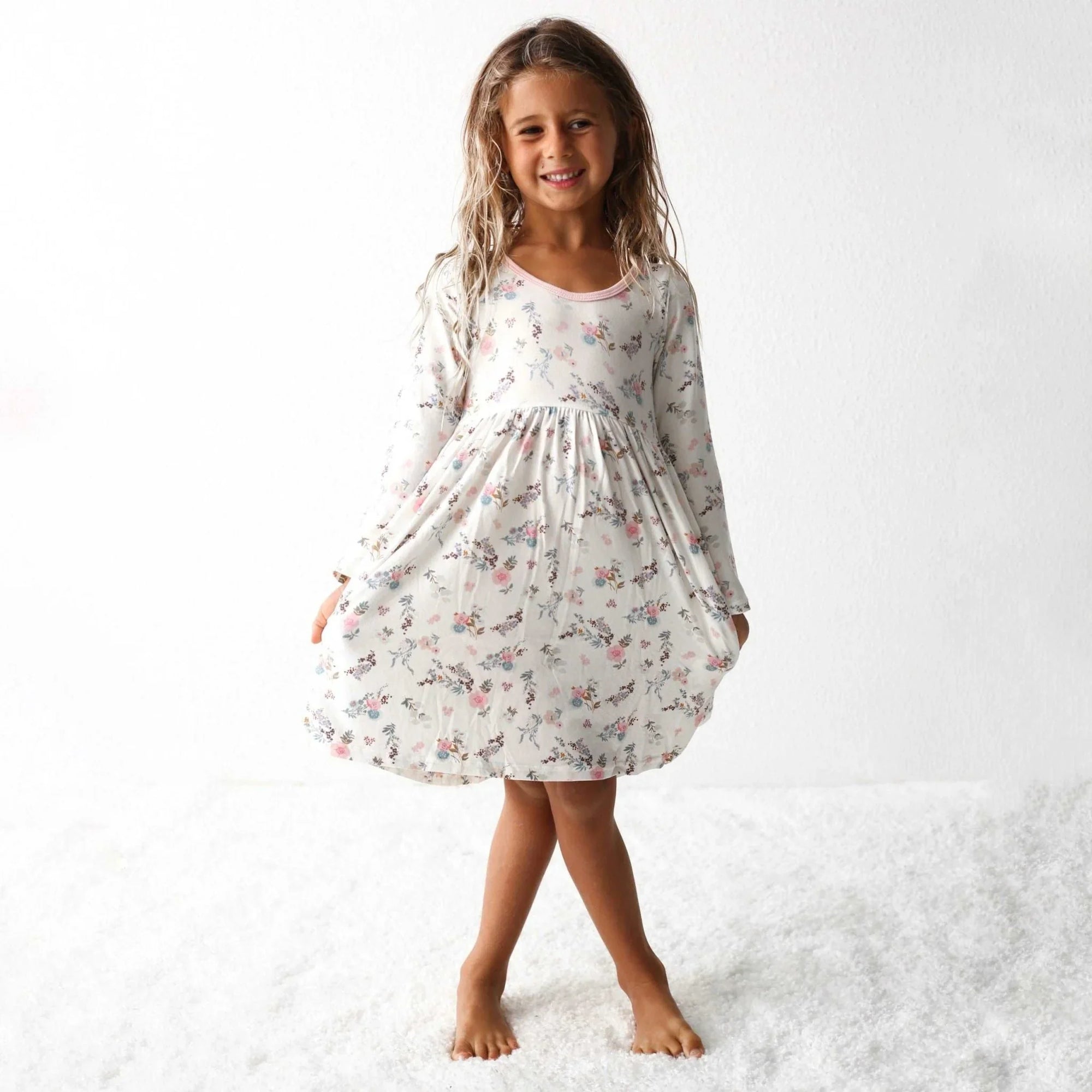 Bestaroo - Fall Florals Cream Dress